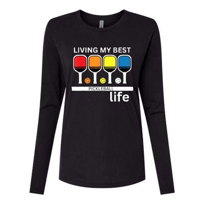 Living My Best Pickleball Life Womens Cotton Relaxed Long Sleeve T-Shirt