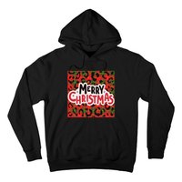 Leopard Merry Christmas Christmas Family Buffalo Plaid Christmas Leopard Prin Hoodie