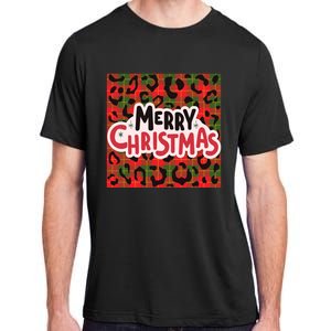 Leopard Merry Christmas Christmas Family Buffalo Plaid Christmas Leopard Prin Adult ChromaSoft Performance T-Shirt