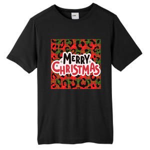 Leopard Merry Christmas Christmas Family Buffalo Plaid Christmas Leopard Prin Tall Fusion ChromaSoft Performance T-Shirt