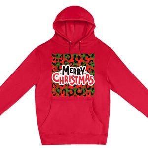 Leopard Merry Christmas Christmas Family Buffalo Plaid Christmas Leopard Prin Premium Pullover Hoodie