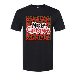 Leopard Merry Christmas Christmas Family Buffalo Plaid Christmas Leopard Prin Softstyle CVC T-Shirt