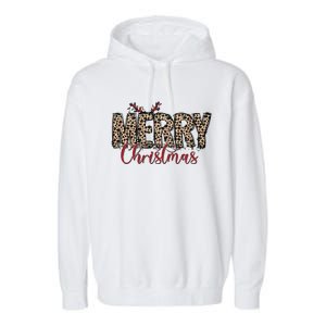 Leopard Merry Christmas Garment-Dyed Fleece Hoodie