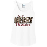 Leopard Merry Christmas Ladies Essential Tank