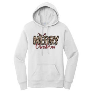 Leopard Merry Christmas Women's Pullover Hoodie