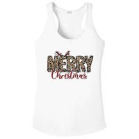 Leopard Merry Christmas Ladies PosiCharge Competitor Racerback Tank