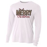 Leopard Merry Christmas Cooling Performance Long Sleeve Crew