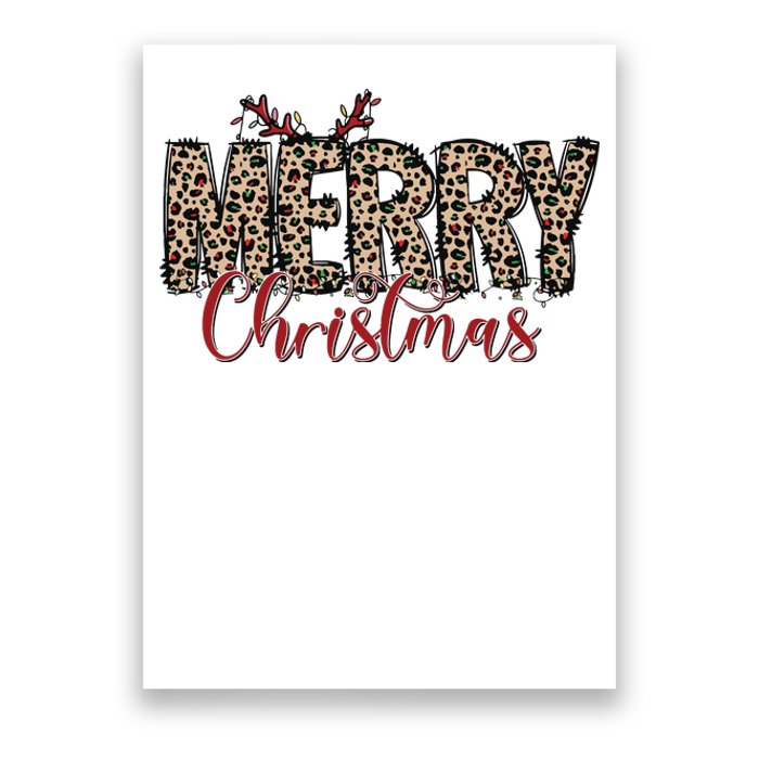 Leopard Merry Christmas Poster