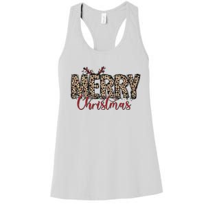 Leopard Merry Christmas Women's Racerback Tank