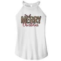 Leopard Merry Christmas Women's Perfect Tri Rocker Tank