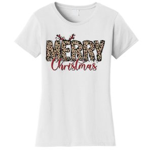 Leopard Merry Christmas Women's T-Shirt