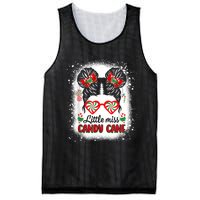 Littles Miss Candy Cane Bow Messy Bun Santa Christmas Party Mesh Reversible Basketball Jersey Tank