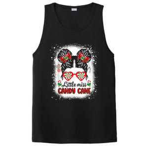 Littles Miss Candy Cane Bow Messy Bun Santa Christmas Party PosiCharge Competitor Tank