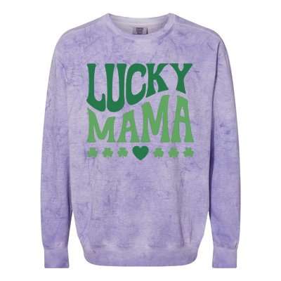 Lucky Mama Cute St Patricks Day Mom Colorblast Crewneck Sweatshirt