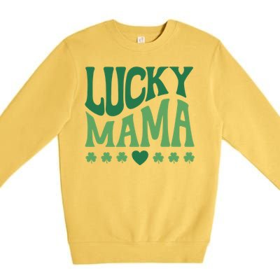 Lucky Mama Cute St Patricks Day Mom Premium Crewneck Sweatshirt