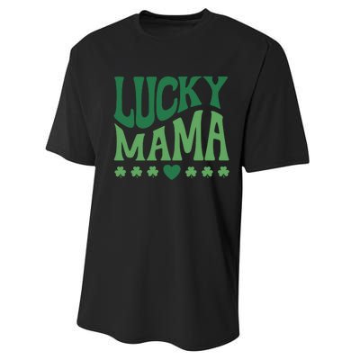 Lucky Mama Cute St Patricks Day Mom Performance Sprint T-Shirt