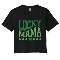 Lucky Mama Cute St Patricks Day Mom Women's Crop Top Tee