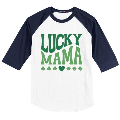 Lucky Mama Cute St Patricks Day Mom Baseball Sleeve Shirt