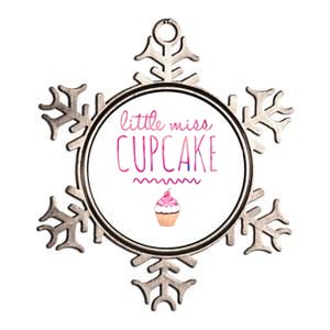 Little Miss Cupcake Cute Pink Bakery Quote Saying Gift Idea Great Gift Metallic Star Ornament