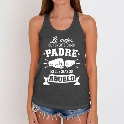 Lo mejor cosa tenerte como padre es que seas su como abuelo Women's Knotted Racerback Tank