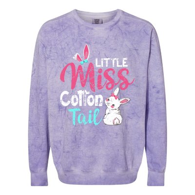 Little Miss Cotton Tail Cute Easter Bunny Vintage Easter Cute Gift Colorblast Crewneck Sweatshirt