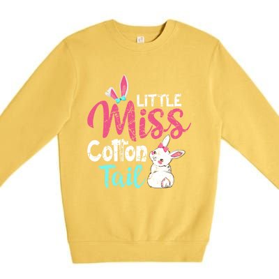 Little Miss Cotton Tail Cute Easter Bunny Vintage Easter Cute Gift Premium Crewneck Sweatshirt