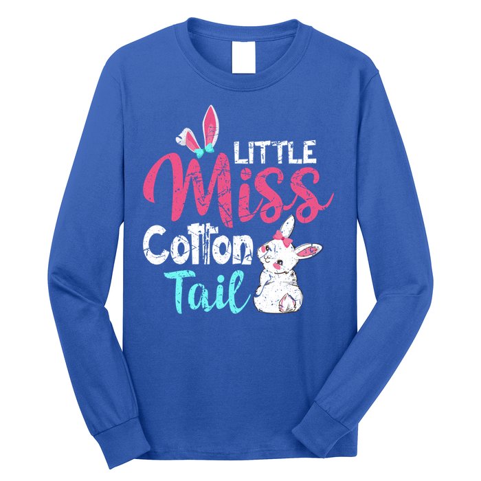 Little Miss Cotton Tail Cute Easter Bunny Vintage Easter Cute Gift Long Sleeve Shirt