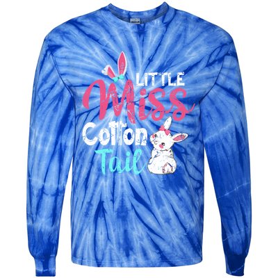 Little Miss Cotton Tail Cute Easter Bunny Vintage Easter Cute Gift Tie-Dye Long Sleeve Shirt