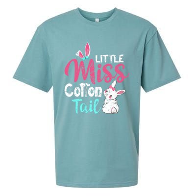 Little Miss Cotton Tail Cute Easter Bunny Vintage Easter Cute Gift Sueded Cloud Jersey T-Shirt