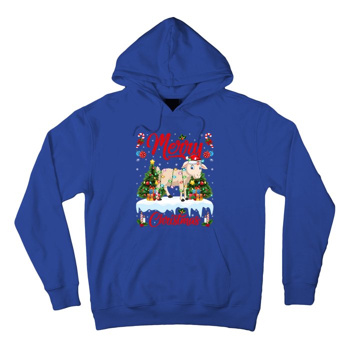 Lamb Merry Christmas Tree Lighting Santa Lamb Xmas Gift Hoodie