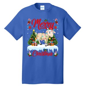 Lamb Merry Christmas Tree Lighting Santa Lamb Xmas Gift Tall T-Shirt