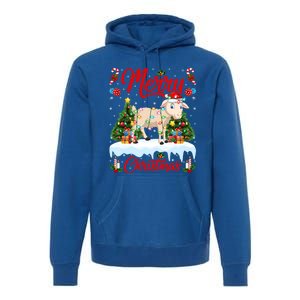 Lamb Merry Christmas Tree Lighting Santa Lamb Xmas Gift Premium Hoodie