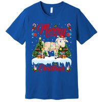 Lamb Merry Christmas Tree Lighting Santa Lamb Xmas Gift Premium T-Shirt