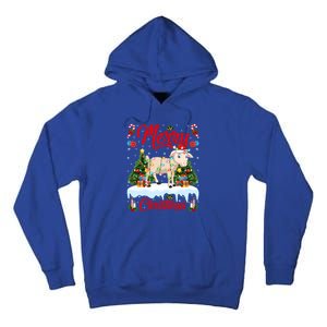 Lamb Merry Christmas Tree Lighting Santa Lamb Xmas Gift Tall Hoodie