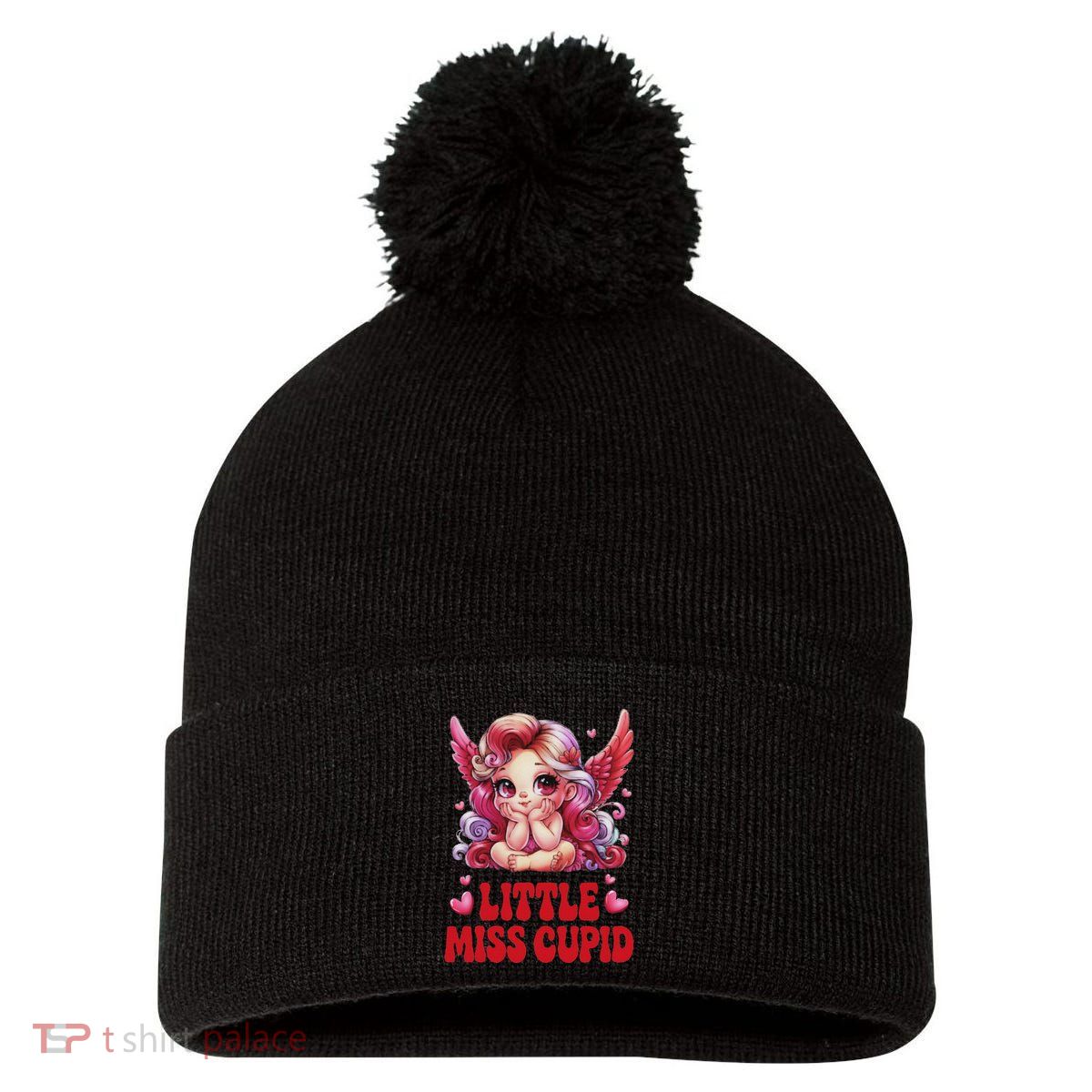 Little Miss Cupid Valentines Day For Pom Pom 12in Knit Beanie