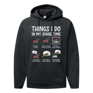 Lawn Mower Clothes Gifts For Landscapers Gardener Performance Fleece Hoodie