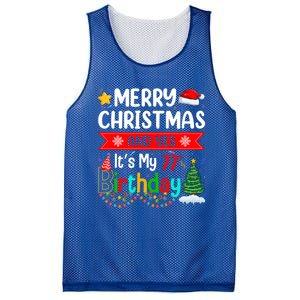 Lighting Merry Christmas Yes ItS My 77th Birthday Christmas Gift Mesh Reversible Basketball Jersey Tank