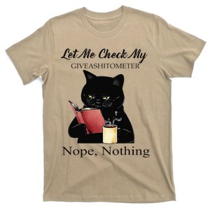 Let Me Check My Giveashitometer Nope Nothing Black Cat T-Shirt