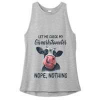 Let Me Check My Giveashitometer Nope Nothing Funny Cow Ladies PosiCharge Tri-Blend Wicking Tank