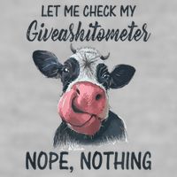 Let Me Check My Giveashitometer Nope Nothing Funny Cow Ladies PosiCharge Tri-Blend Wicking Tank
