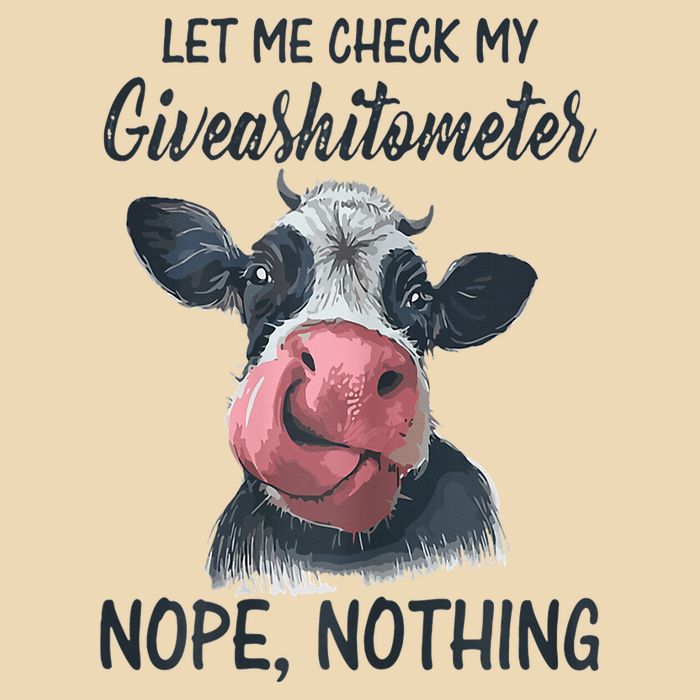 Let Me Check My Giveashitometer Nope Nothing Funny Cow Drawstring Bag