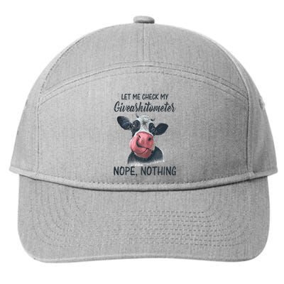 Let Me Check My Giveashitometer Nope Nothing Funny Cow 7-Panel Snapback Hat