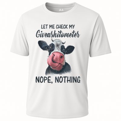 Let Me Check My Giveashitometer Nope Nothing Funny Cow Performance Shirt