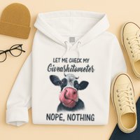 Let Me Check My Giveashitometer Nope Nothing Funny Cow Hoodie