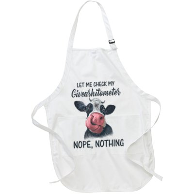 Let Me Check My Giveashitometer Nope Nothing Funny Cow Apron