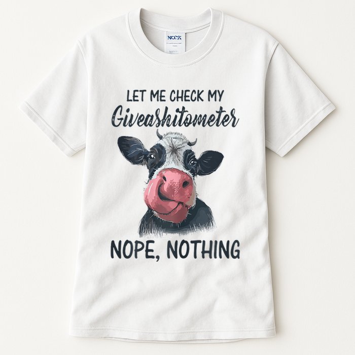 Let Me Check My Giveashitometer Nope Nothing Funny Cow Tall T-Shirt