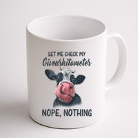 Let Me Check My Giveashitometer Nope Nothing Funny Cow Mug