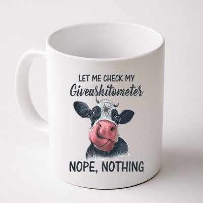 Let Me Check My Giveashitometer Nope Nothing Funny Cow Mug