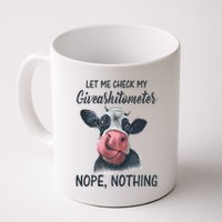 Let Me Check My Giveashitometer Nope Nothing Funny Cow Mug