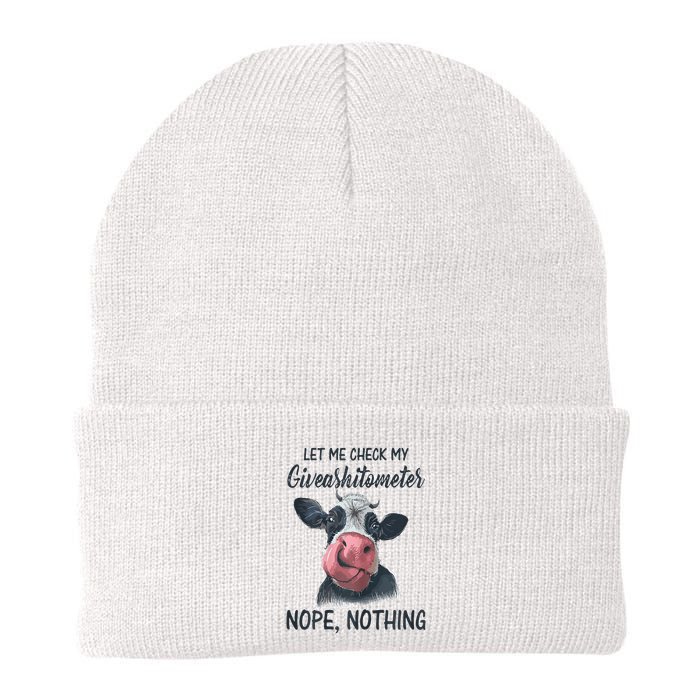 Let Me Check My Giveashitometer Nope Nothing Funny Cow Beanie